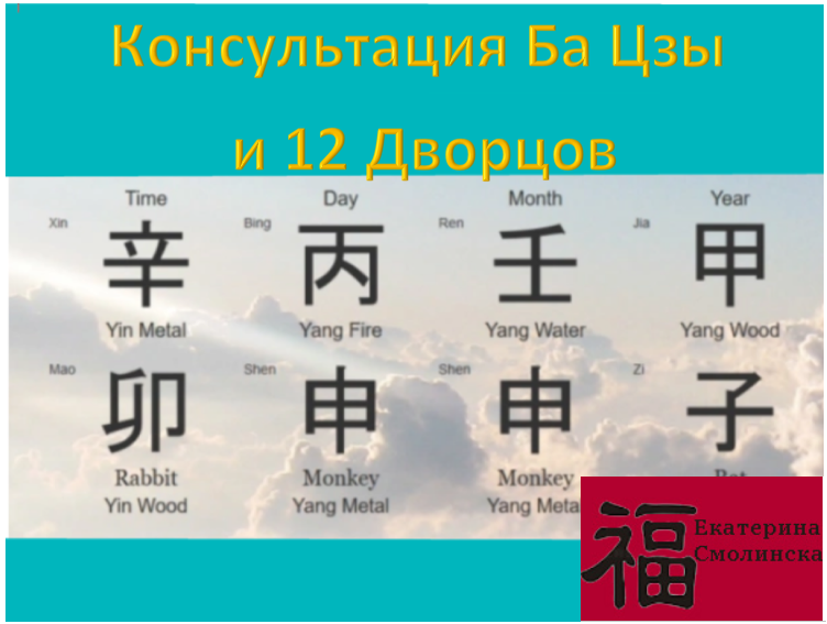 Консультация по персональной астрологической карте Ба Цзы плюс 12 Дворцов. 